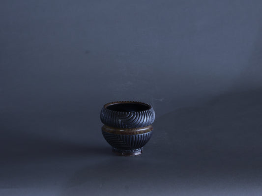 泥象嵌彫丸鉢｜淡海陶芸研究所 山元一真